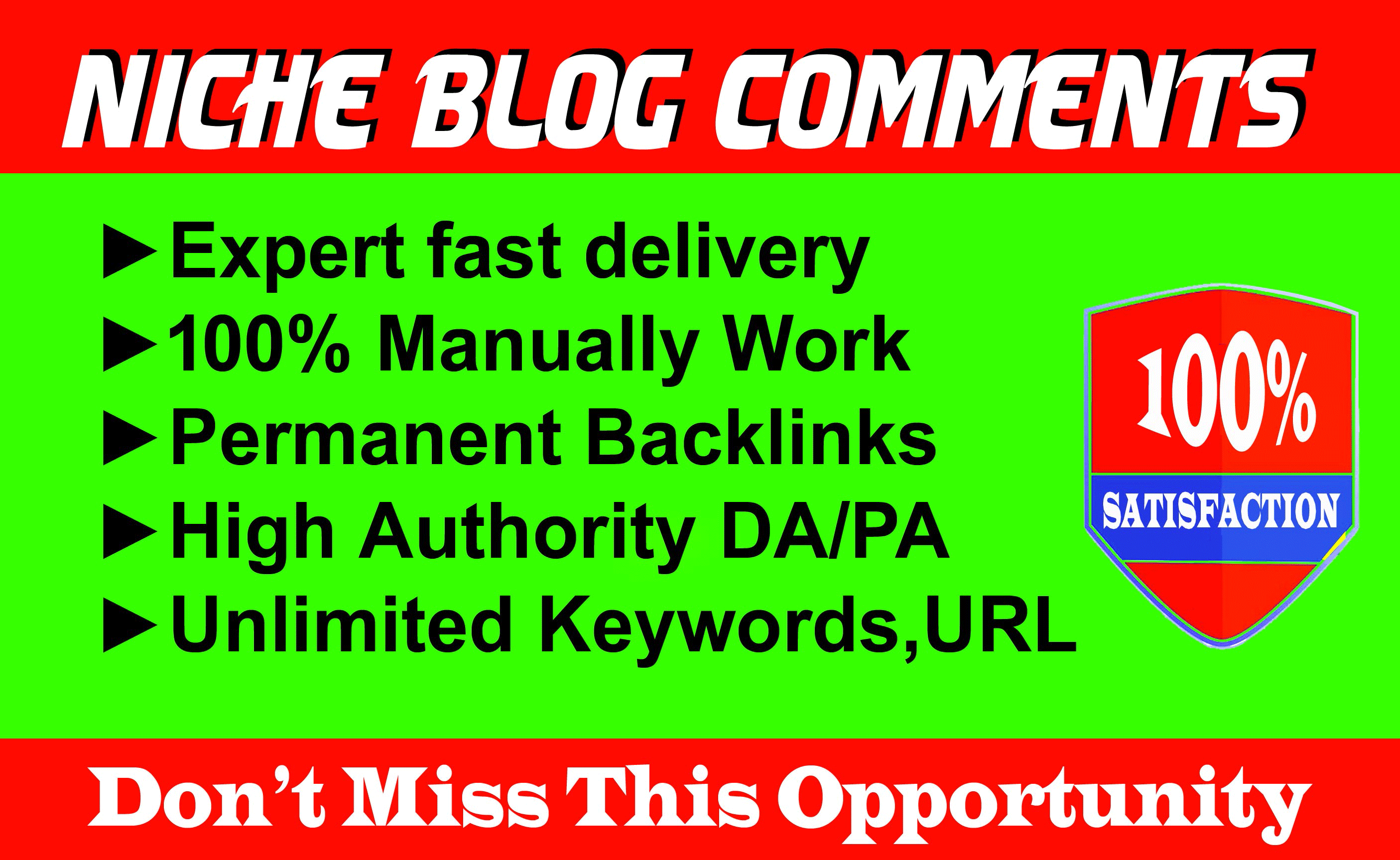 Provide 100 Niche Relevant Blog Comments Backlinks