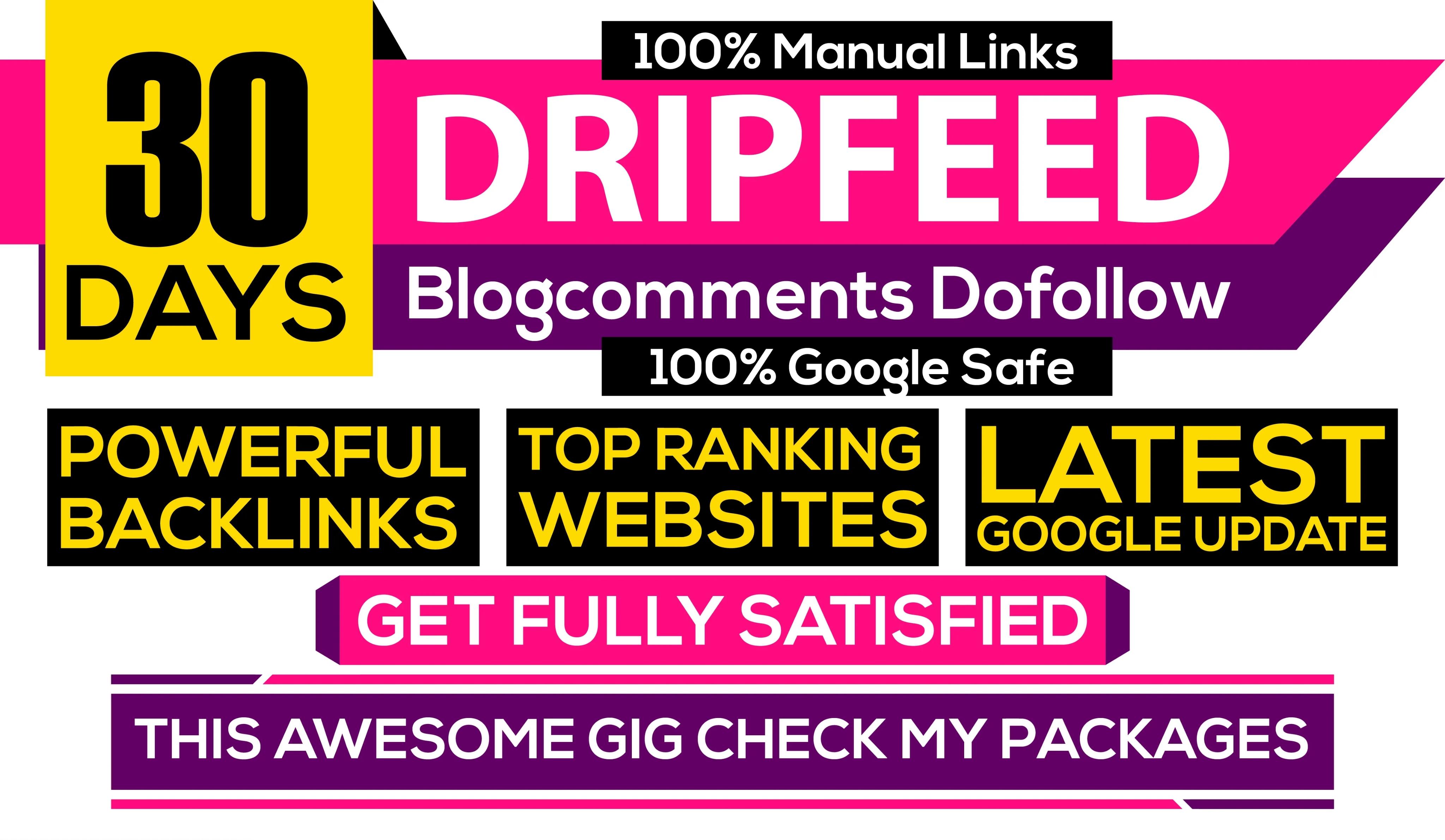 Monthly Drip Feed Seo Daily 50 blog comments do follo...