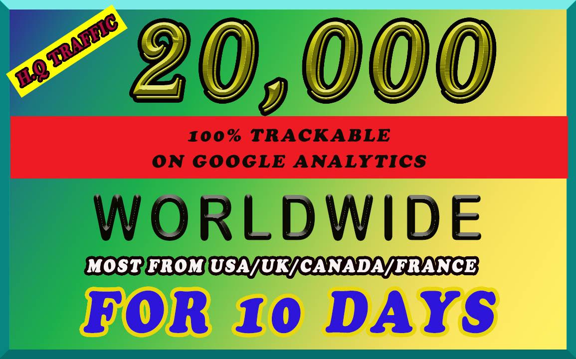 I will send organic 20k traffic from worldwide from g...