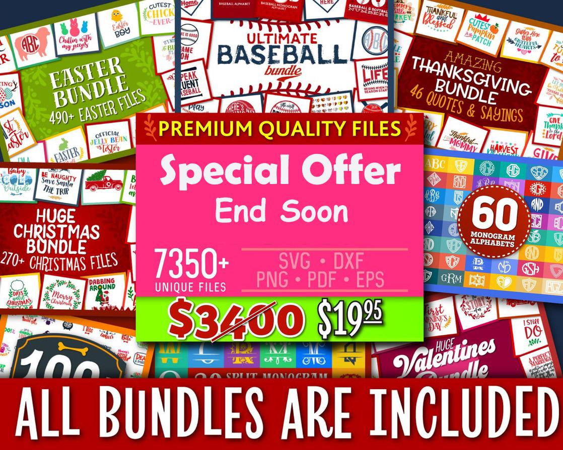 SVG Bundle - SVG DXF PNG pdf EPS files for Silhouette...