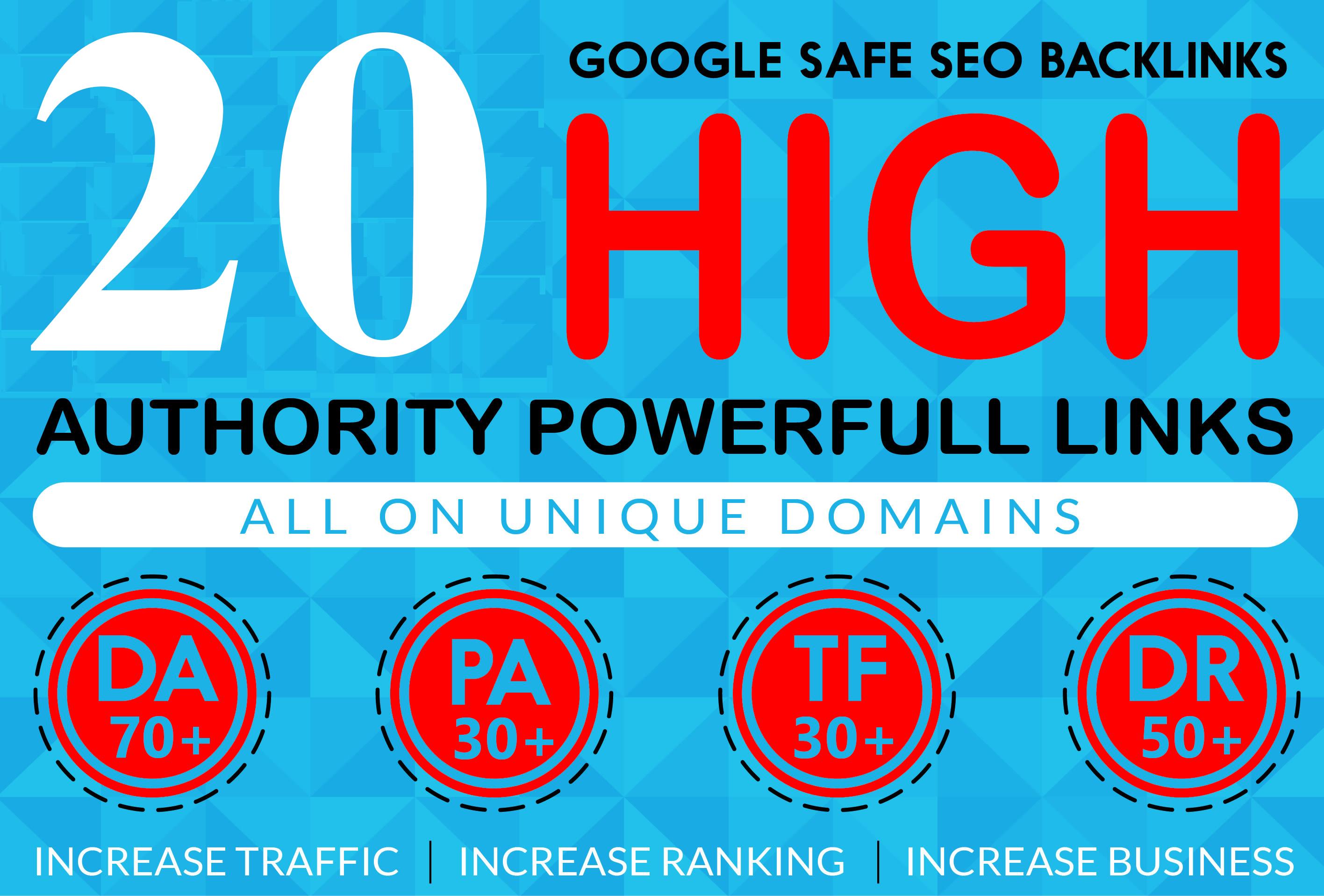 20 Homepage Backlink DA70+ PA50+ PR7+ Permanent &...