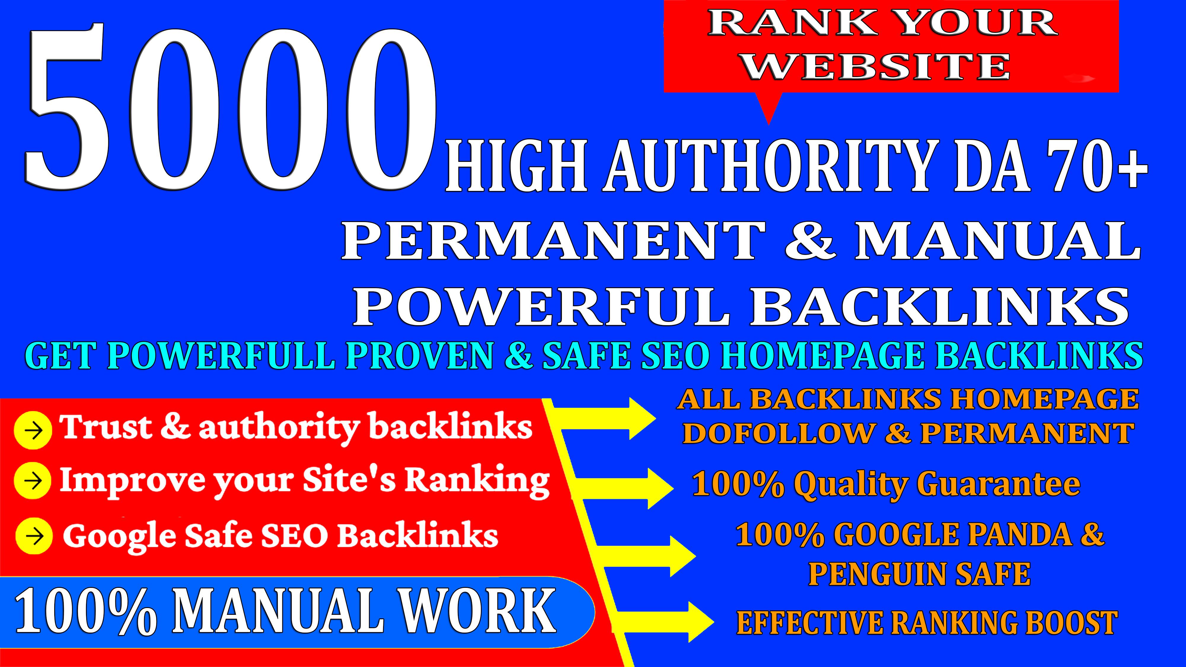 DR60+ 5000 HighAuthority Permanent Web2.0 Homepage Ba...