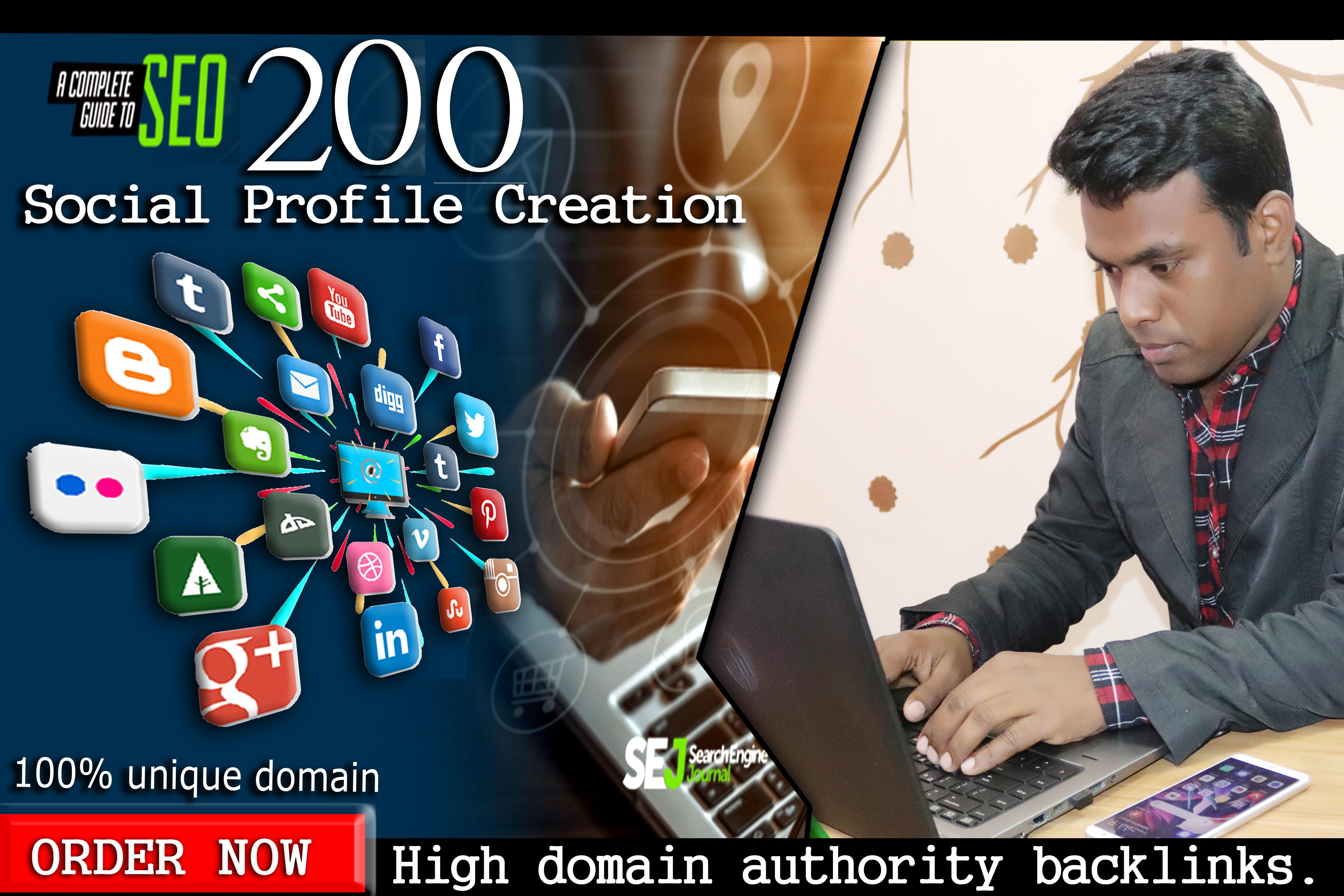 I can do 20 social media profile creation