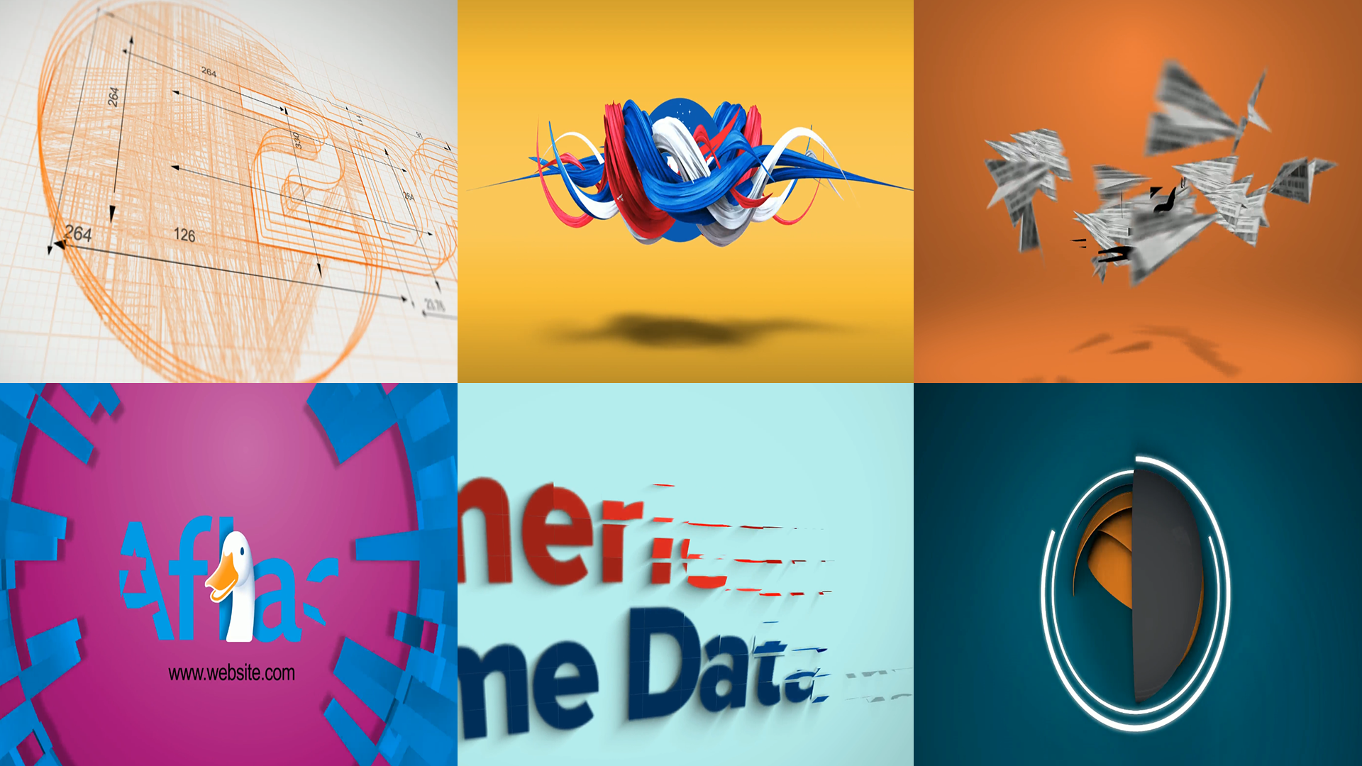 create a 6 popular intros with your logo