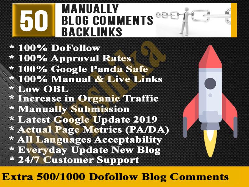 I will create manually 50 live blog comments High Qua...