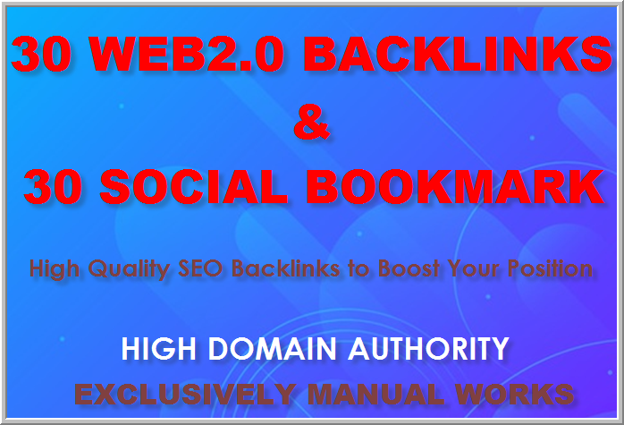 Manually build 30 Web2 Blogs and 30 Social Bookmarkin...