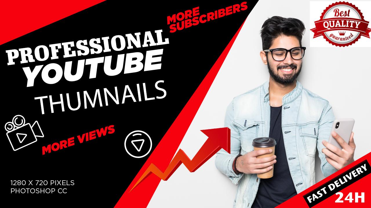 I will design stunning youtube thumbnail within 12 ho...