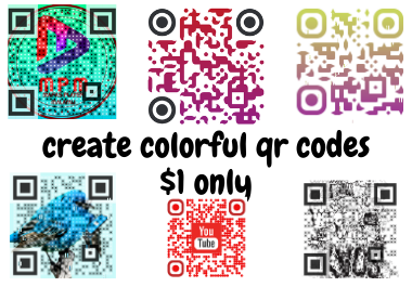 I will create eye catching colorful QR codes/BAR code...