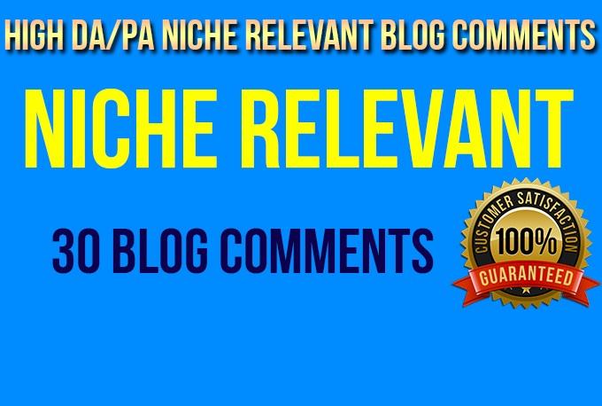 30 Niche Relevant BLog Comment All Low OBL
