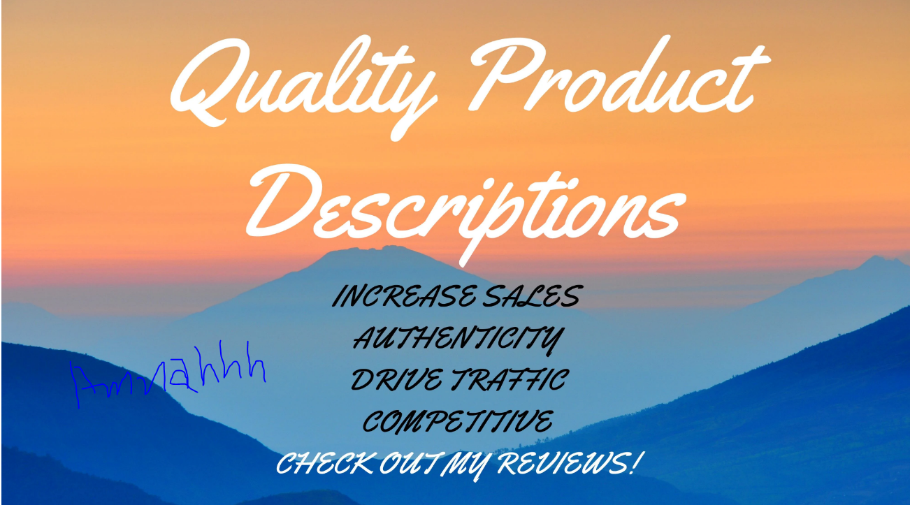 I will create quality SEO product descriptions