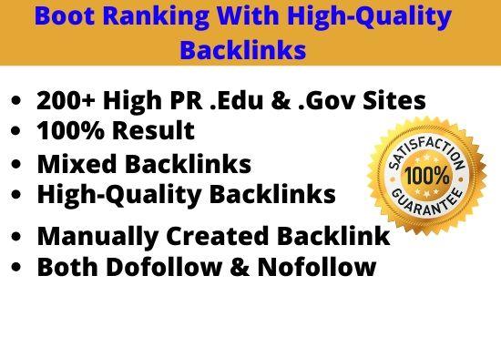 I will manually build high quality backlinks to boost...