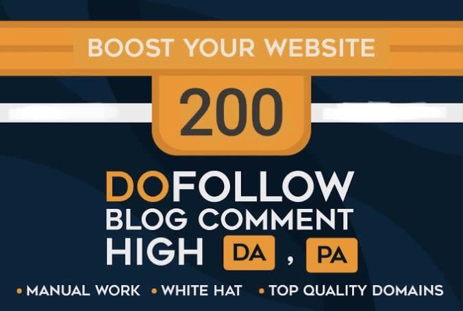 make 200 blog comments on your web site with high da ...