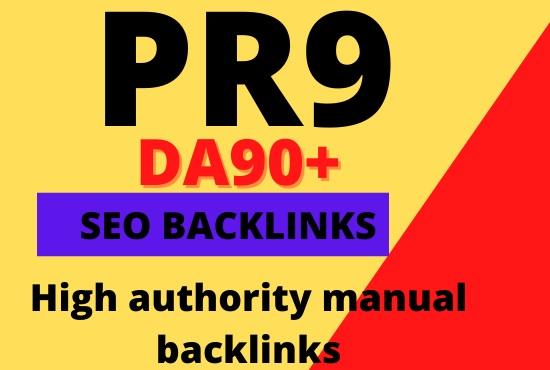 Create 30 pr9 seo authority dofollow backlinks