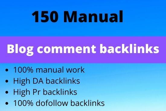 Create 150 blog comment manual Backlinks