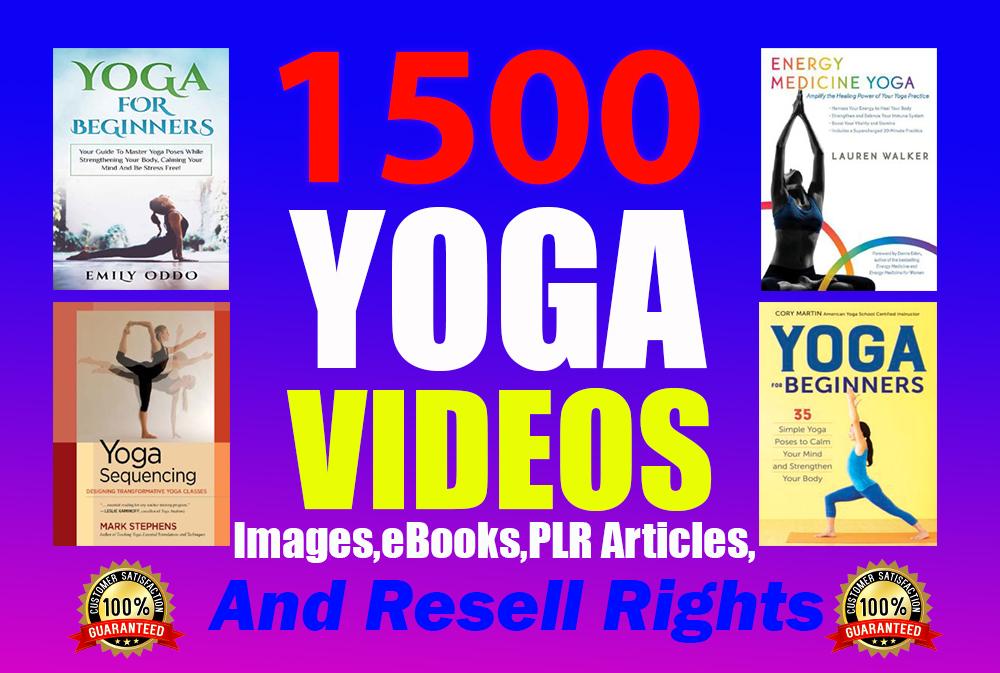 I will give you professional 1500 Yoga Videos and ima...
