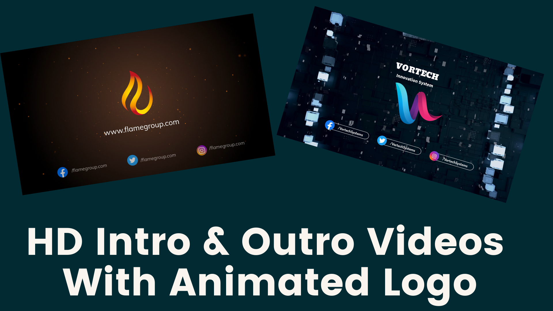 I will create elegant intro outro videos with logo an...