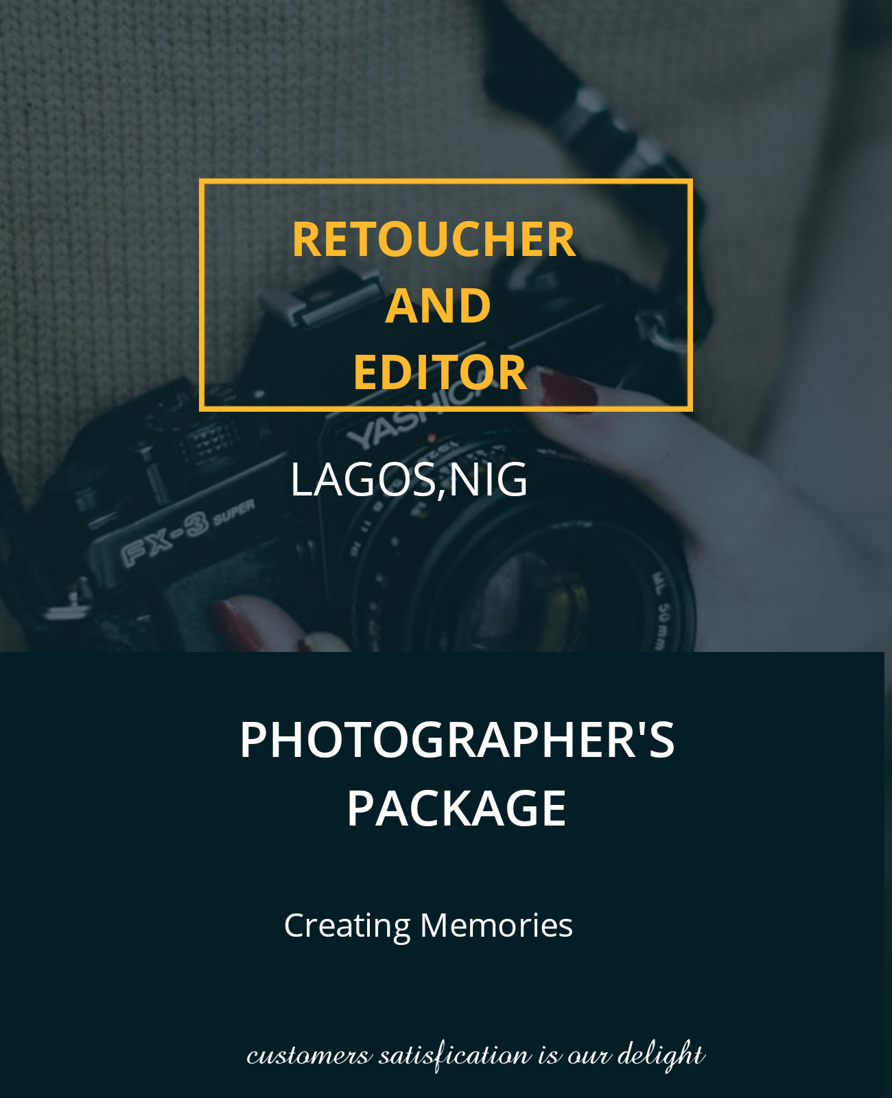 Creator of nicely, well edited pictures using either ...