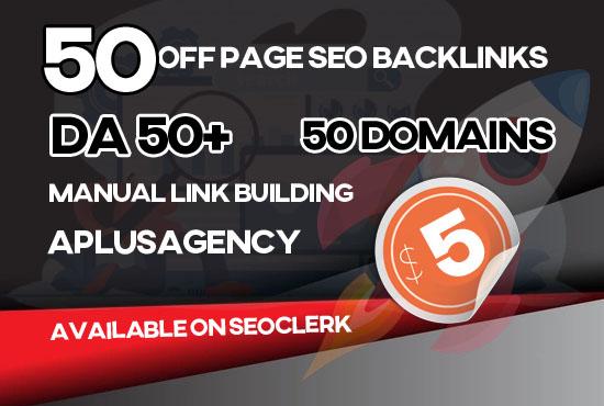 Provide 50 Off Page SEO Backlinks DA 50+ Manual Link ...
