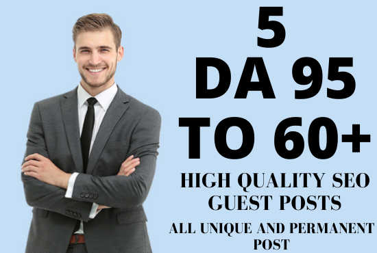 I will create 5 manually permanent guest post on DA 9...