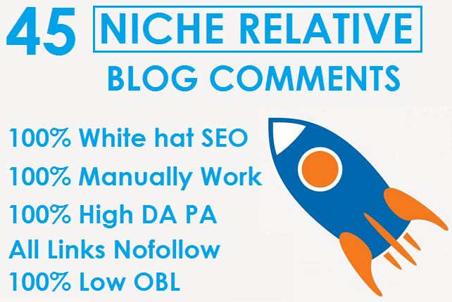 I will Do Manually 45 NICHE Relative Blog Comments Hi...