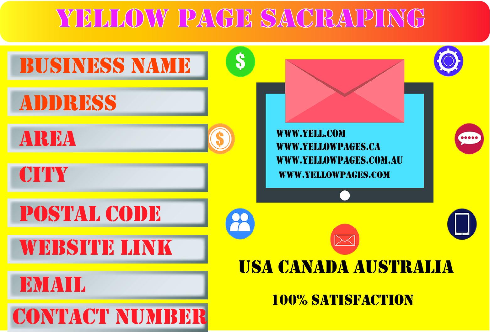 I will do yellow pages scraping for USA Canada and Au...