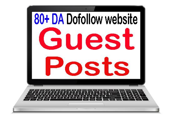 Write and Publish 3 guest post on 80 plus DA SEO Stro...