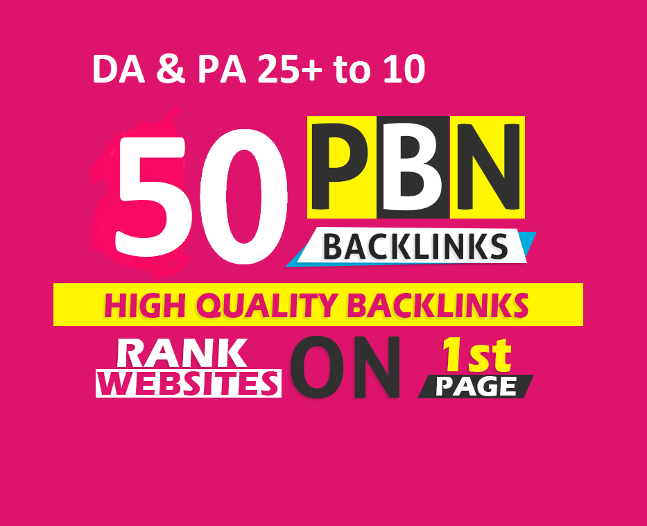 Rank site 50 HOMEPAGE PBN backlinks for upto DA PA 25...
