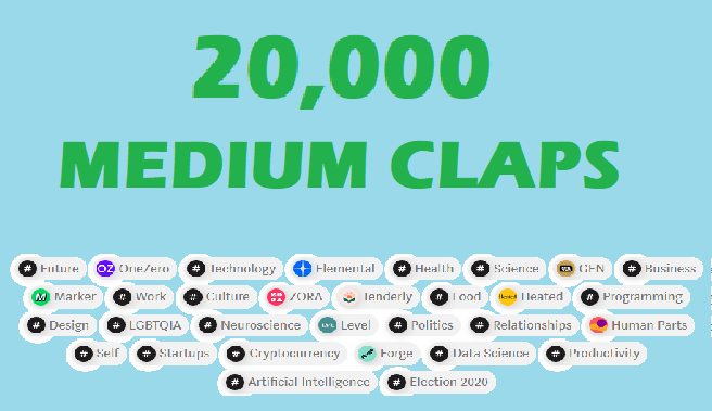 Promote amazing 20,000 medium article claps