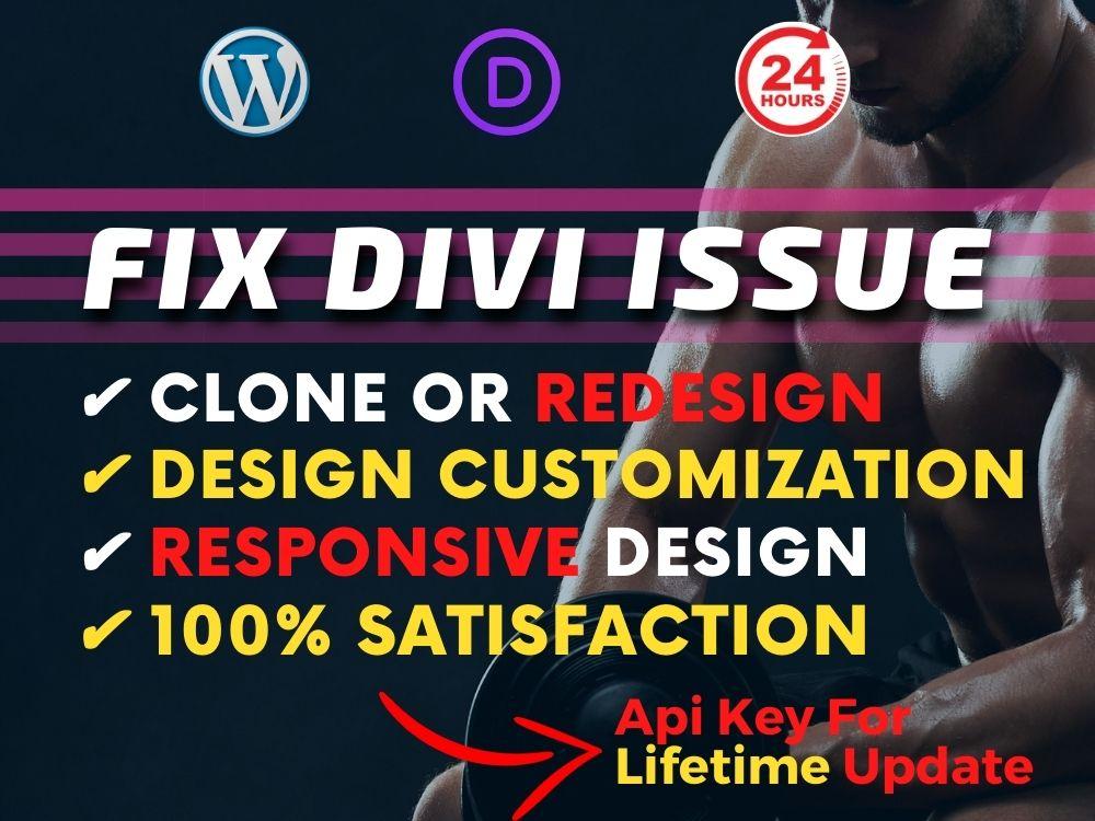 I will design complete divi website or divi theme cus...