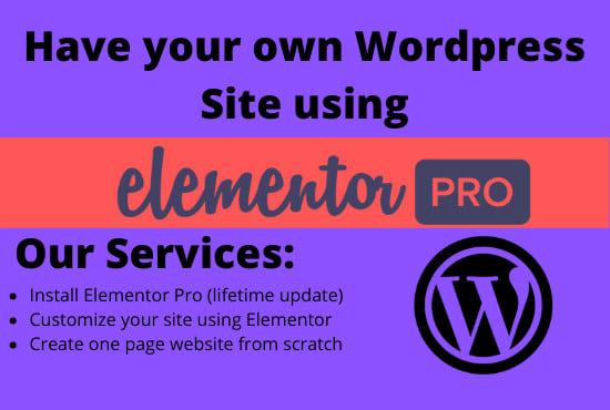 I will design your wordpress website using elementor ...