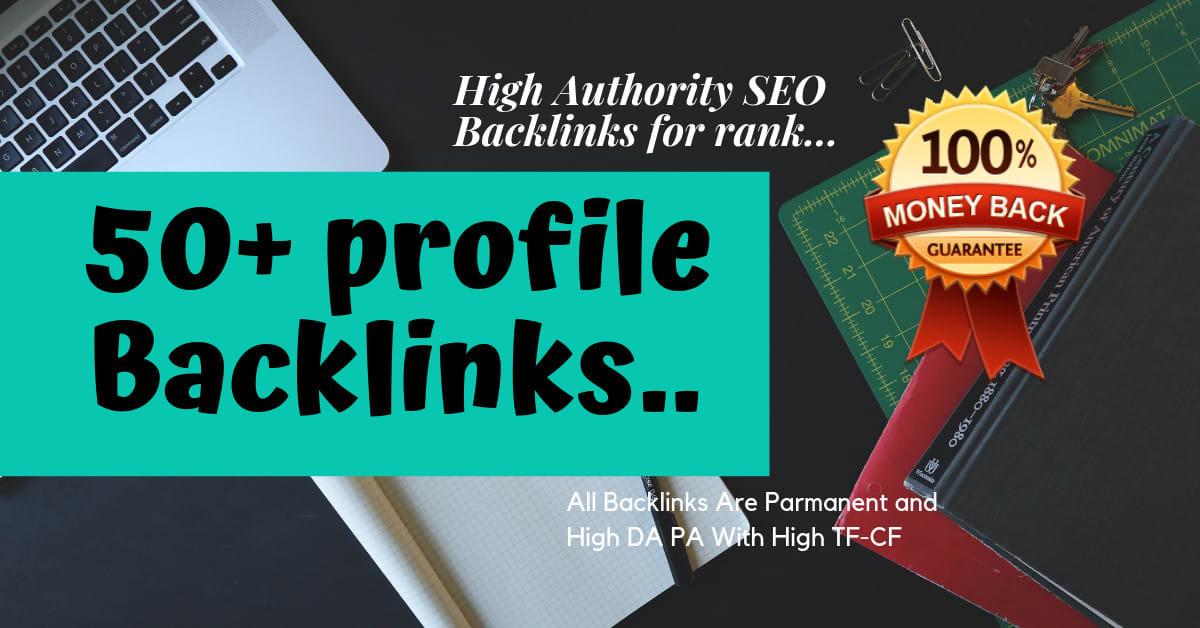 I will make SEO profile backlinks service 70 high aut...
