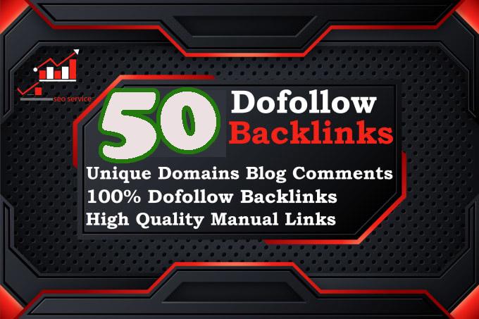 I will create 50 dofollow backlinks blog comments for...