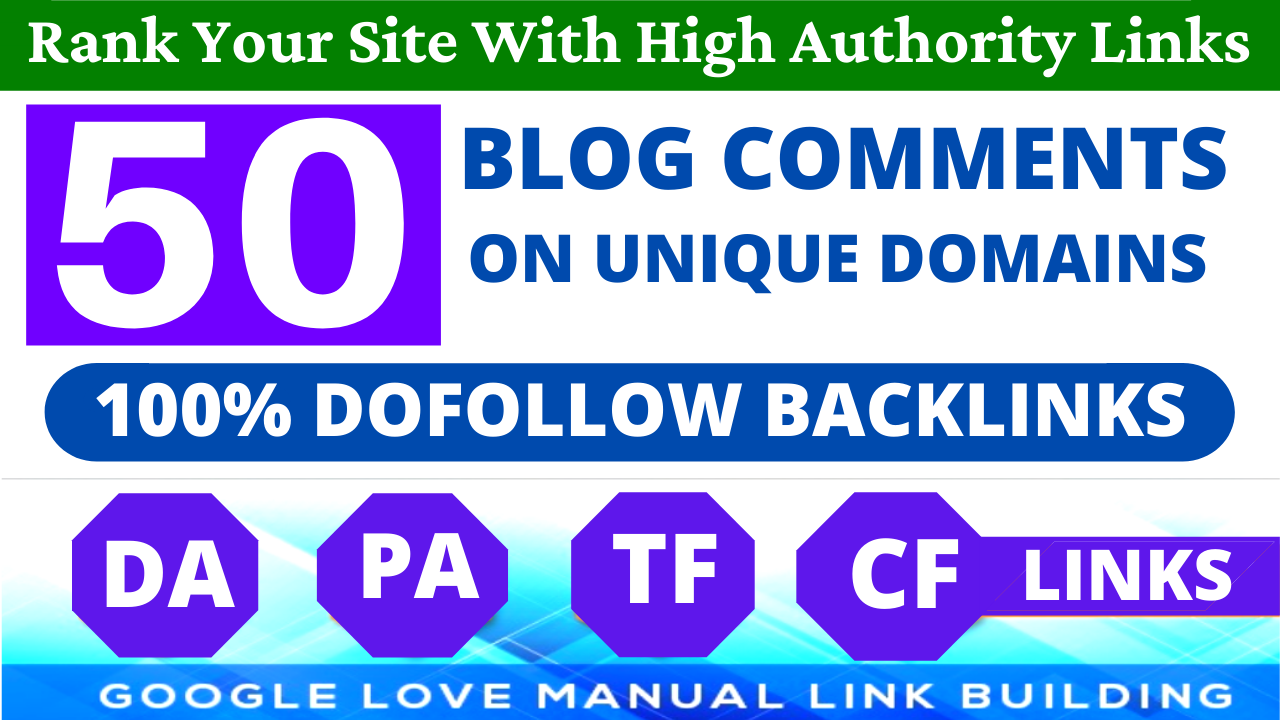 Build 50 Dofollow Blog Comments Backlinks High DA PA ...