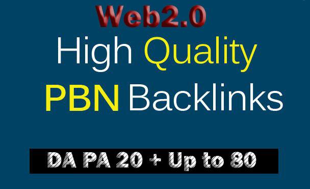 I will Get 80 Homepage Web2.0 PBN Backlinks DA PA 20 ...