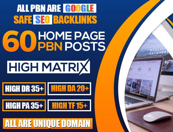 I Will Do 60 High Quality DA DR TF PBN Homepage Backl...