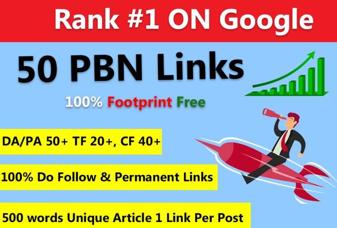 I will build 50 pbn post top quality backlinks and go...