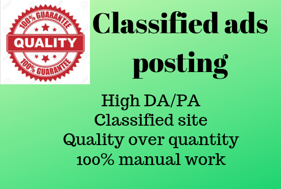 i will do 50 classified ads posting high DA/PA classi...