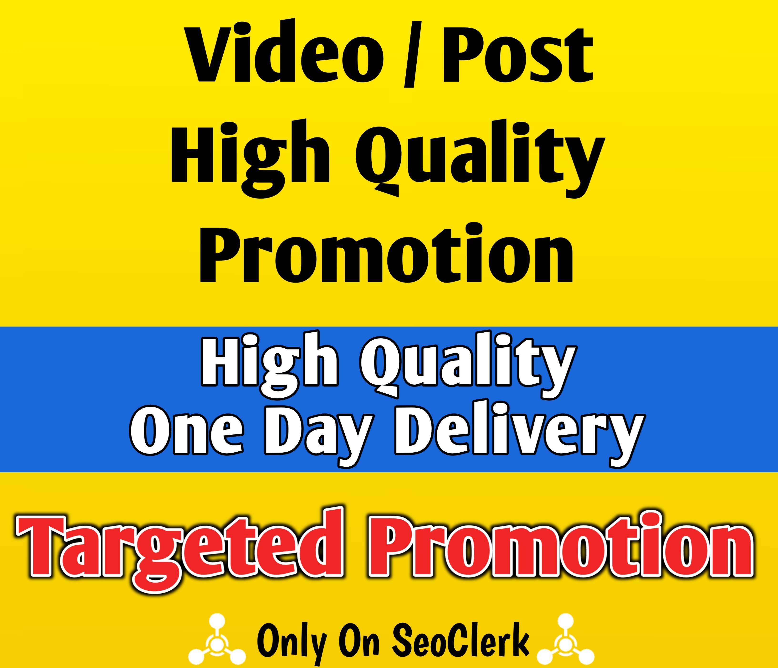 High Quality Social Post Video Promotion Via Real Mar...
