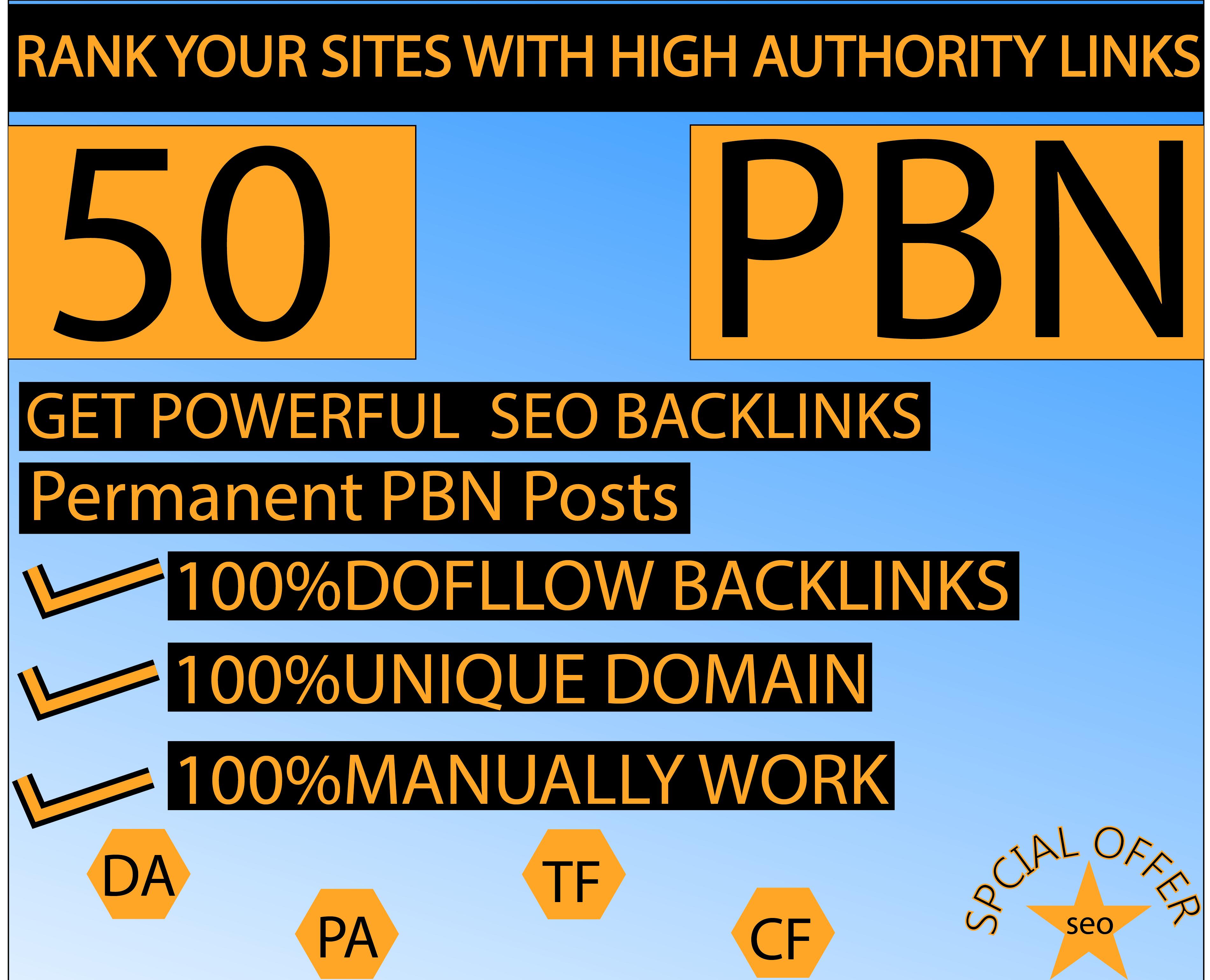 I build high metrics DA 50 SEO pbn for Backlinks