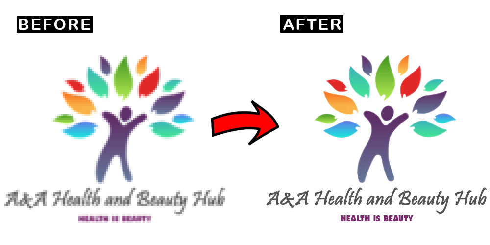 Convert blurred, low quality and pixelated Logo into...