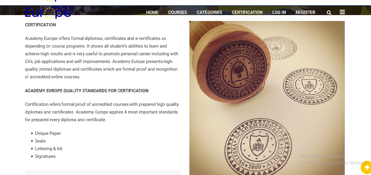 I will help get Academy Europe Certificate for all co...