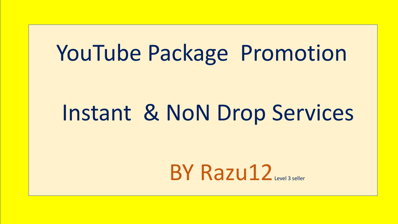 Awesome YouTube package promotion Instant & Non D...