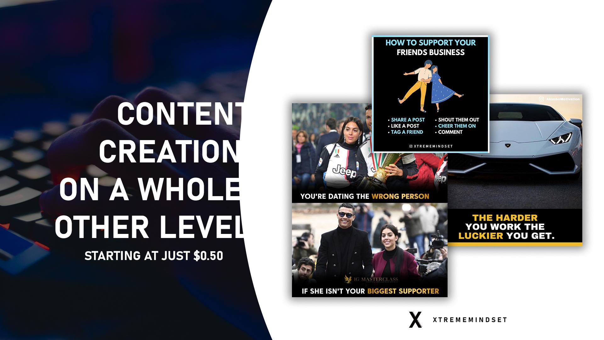 We make content for your social media on a whole othe...