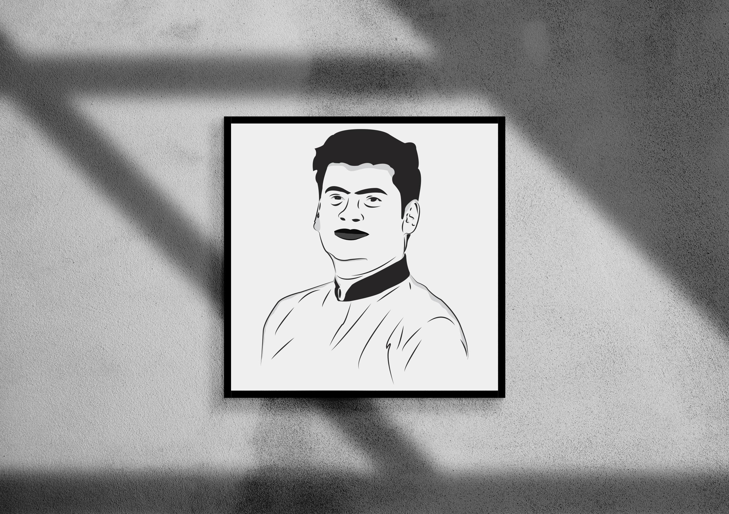 I will draw your portrait as a black and white cartoo...