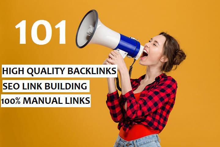 I will do 101 SEO link building backlinks, for googl...
