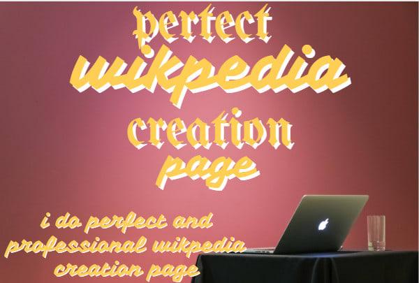 I will do professional wikpedia, wik page for artist,...