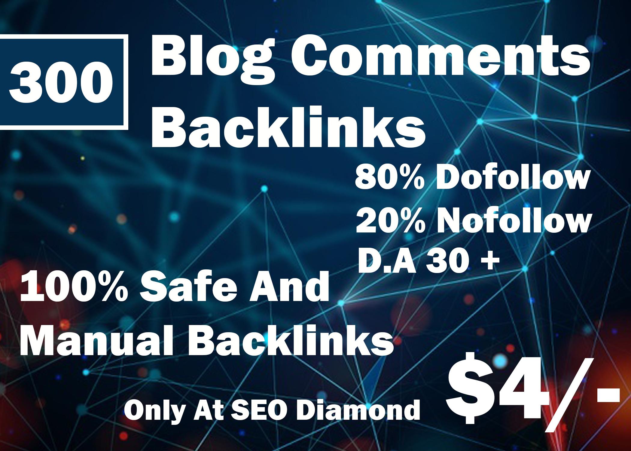 I will create 300 HQ blog comments backlinks dofollow...