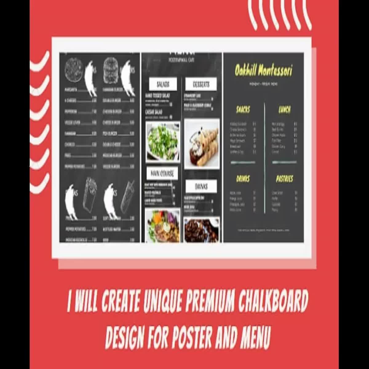 I Will Create Unique Premium Chalkboard Design For Po...