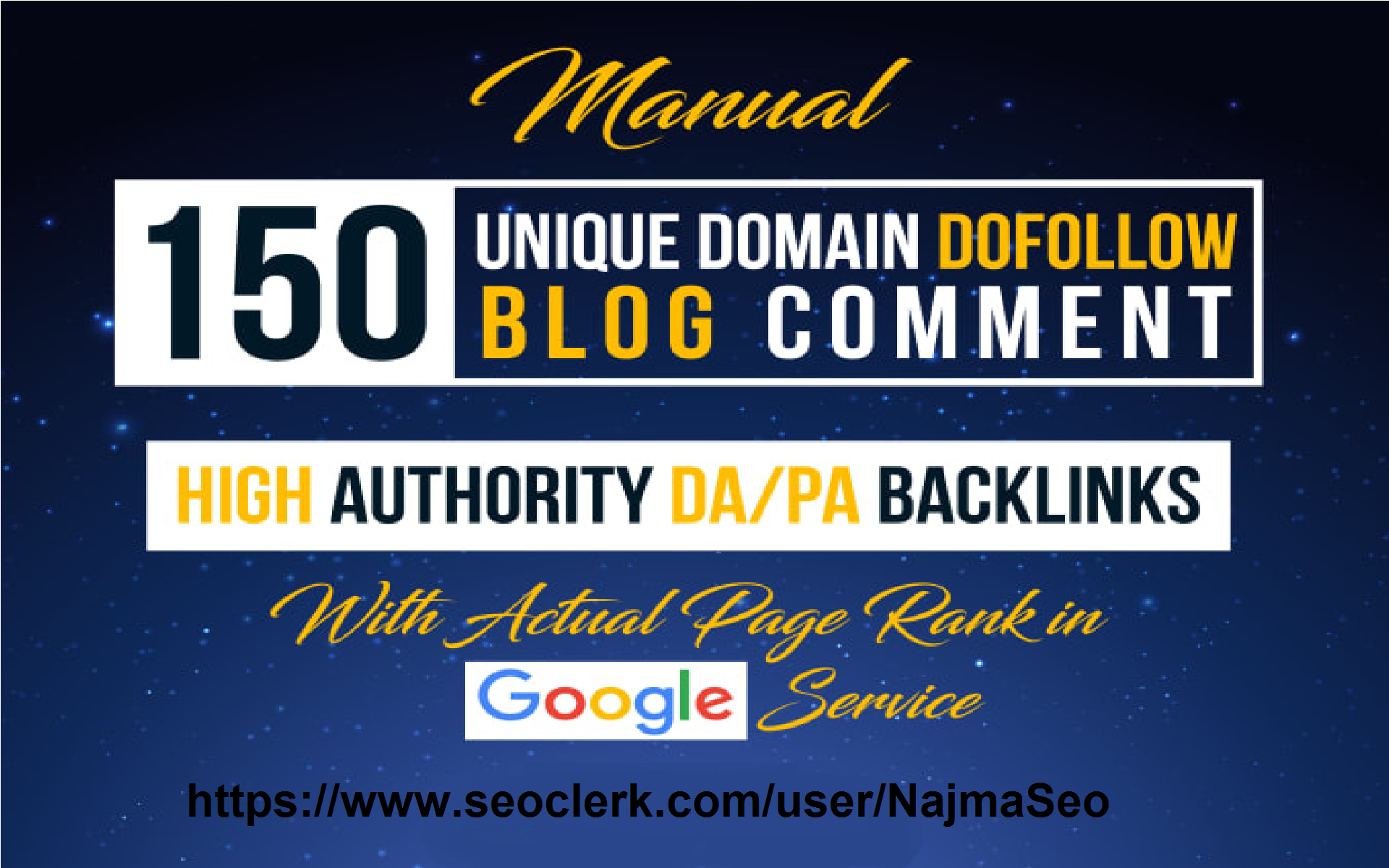 i will Create 150 unique dofollow blog comments on au...