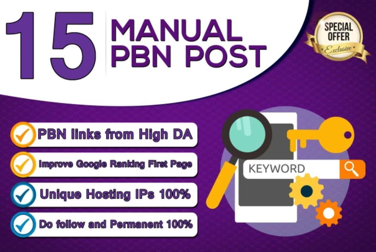 create 15 pbn backlinks high trust flow home page per...